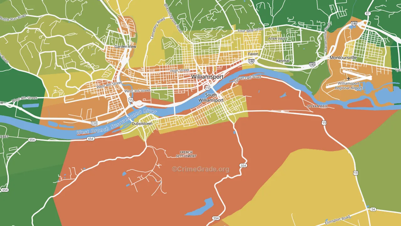 South Williamsport, PA Map of Murder Rates