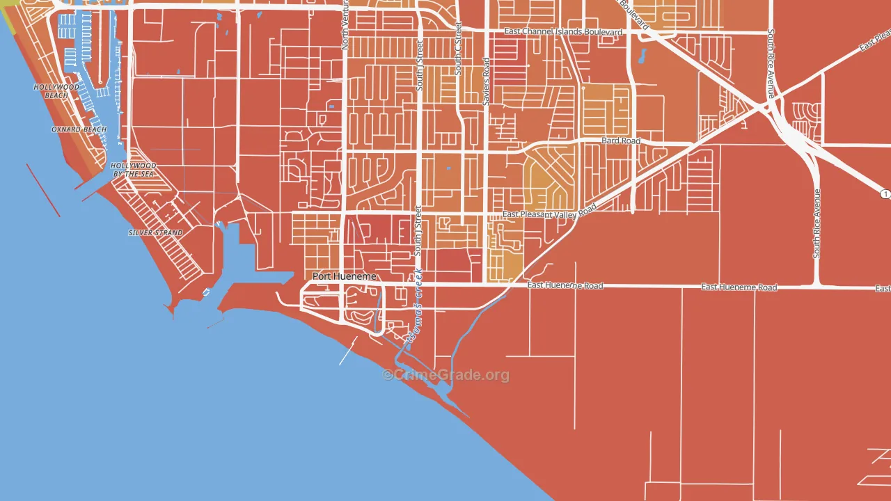 South Winds, Oxnard, CA Map of Murder Rates
