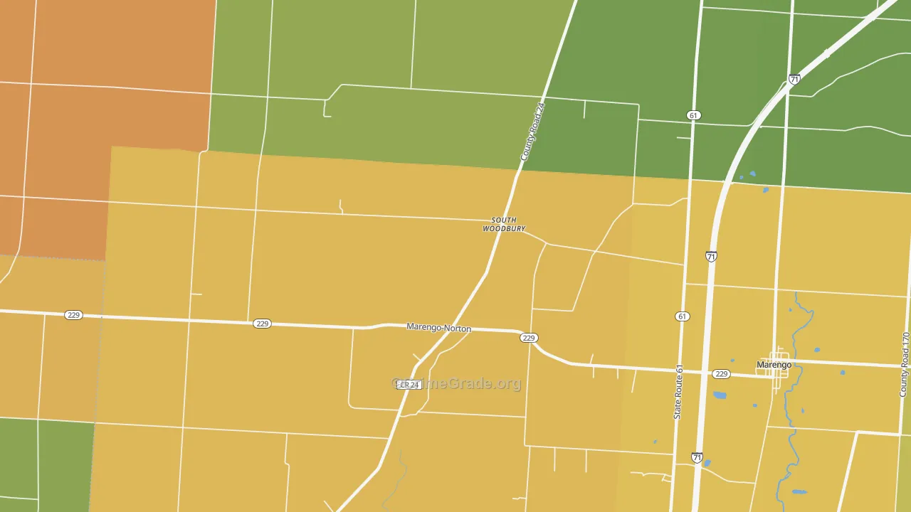 South Woodbury, OH Map of Murder Rates