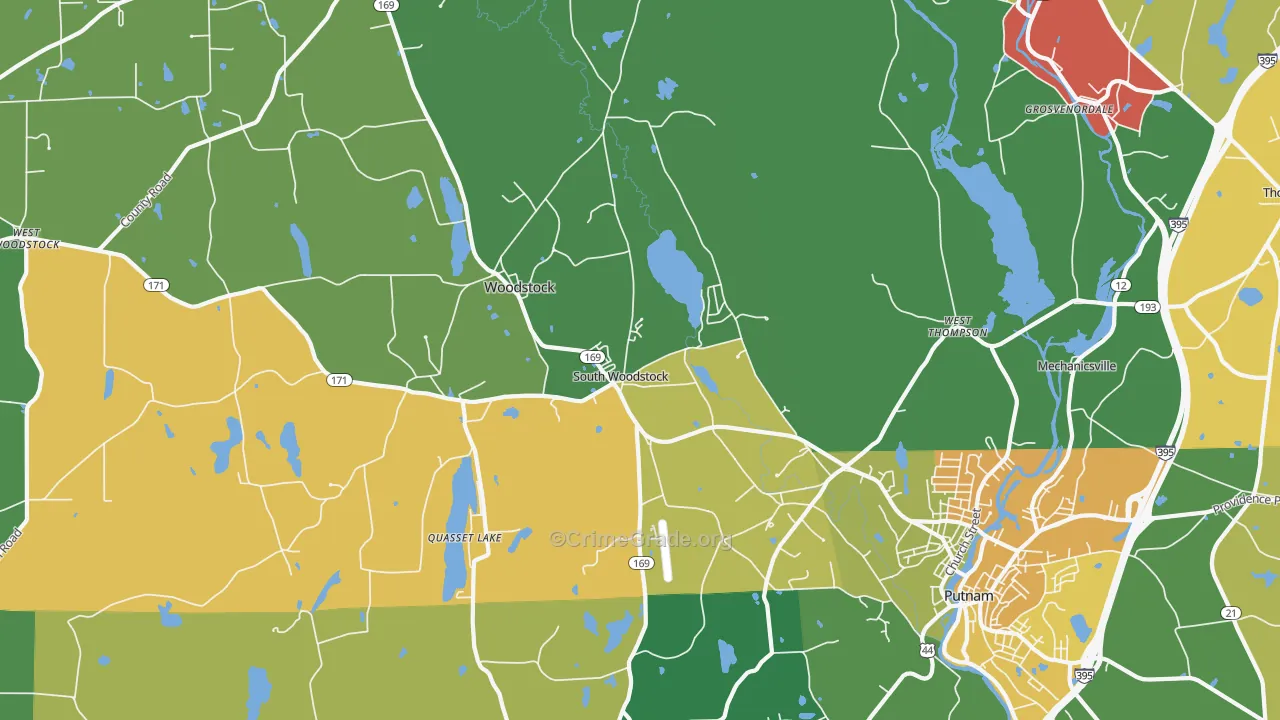 South Woodstock, CT Map of Murder Rates