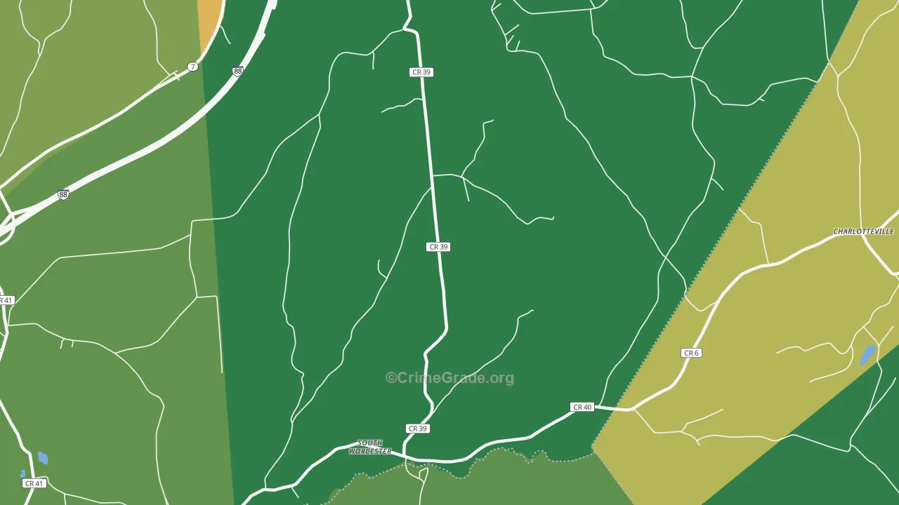 South Worcester, NY Map of Murder Rates