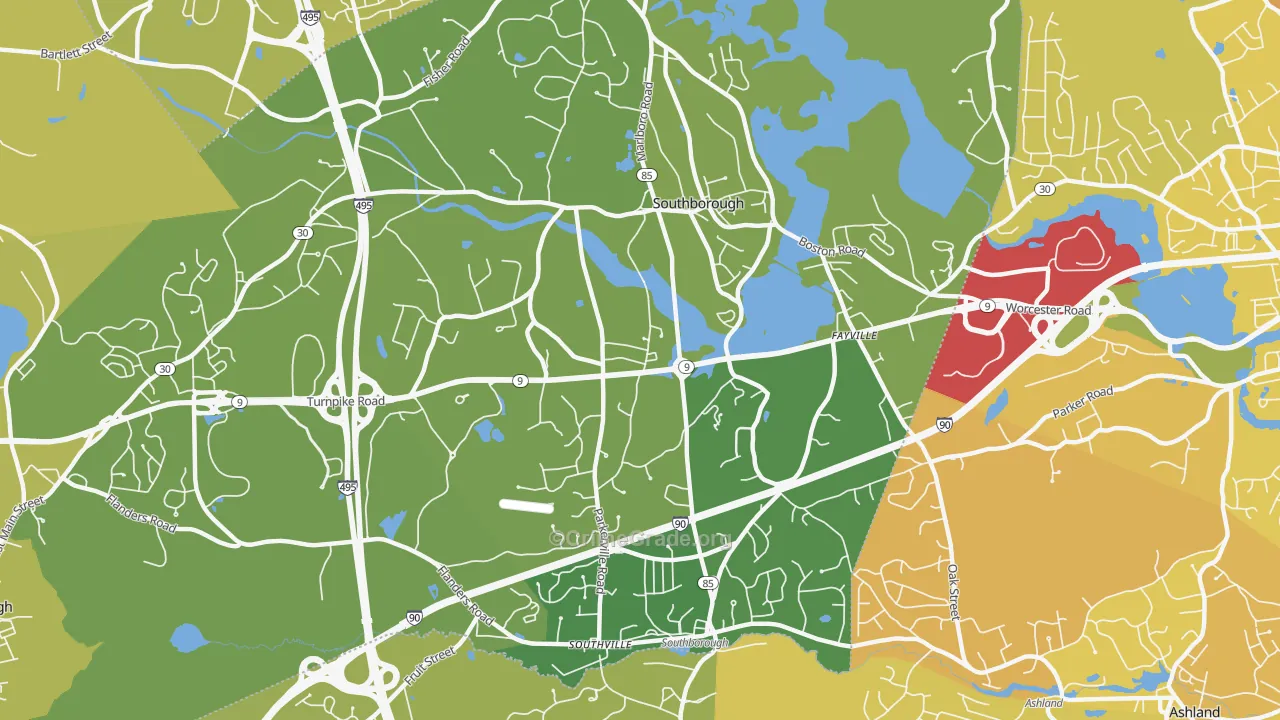Southborough, MA Map of Murder Rates