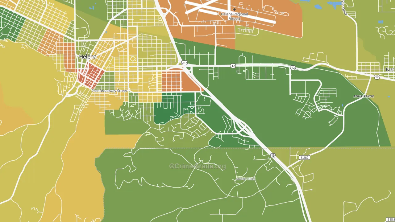 Southeast, Helena, MT Map of Murder Rates