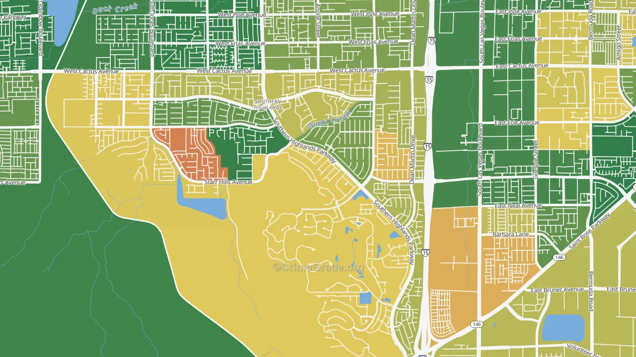Southern Highlands, Enterprise, NV Map of Murder Rates