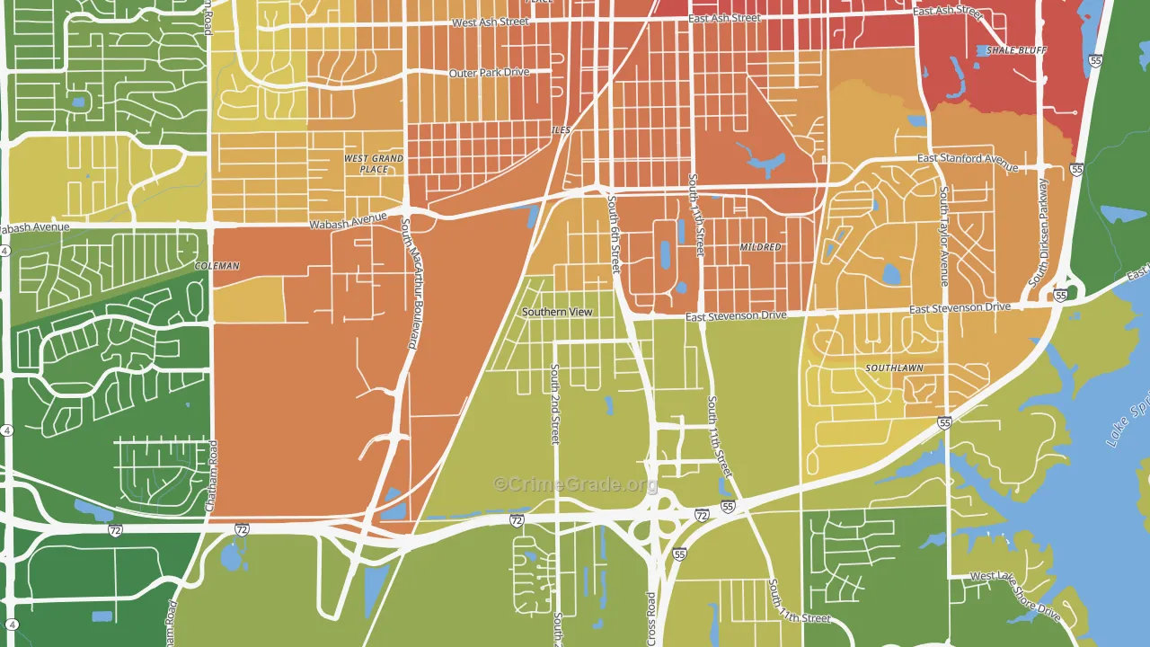Southern View, IL Map of Murder Rates