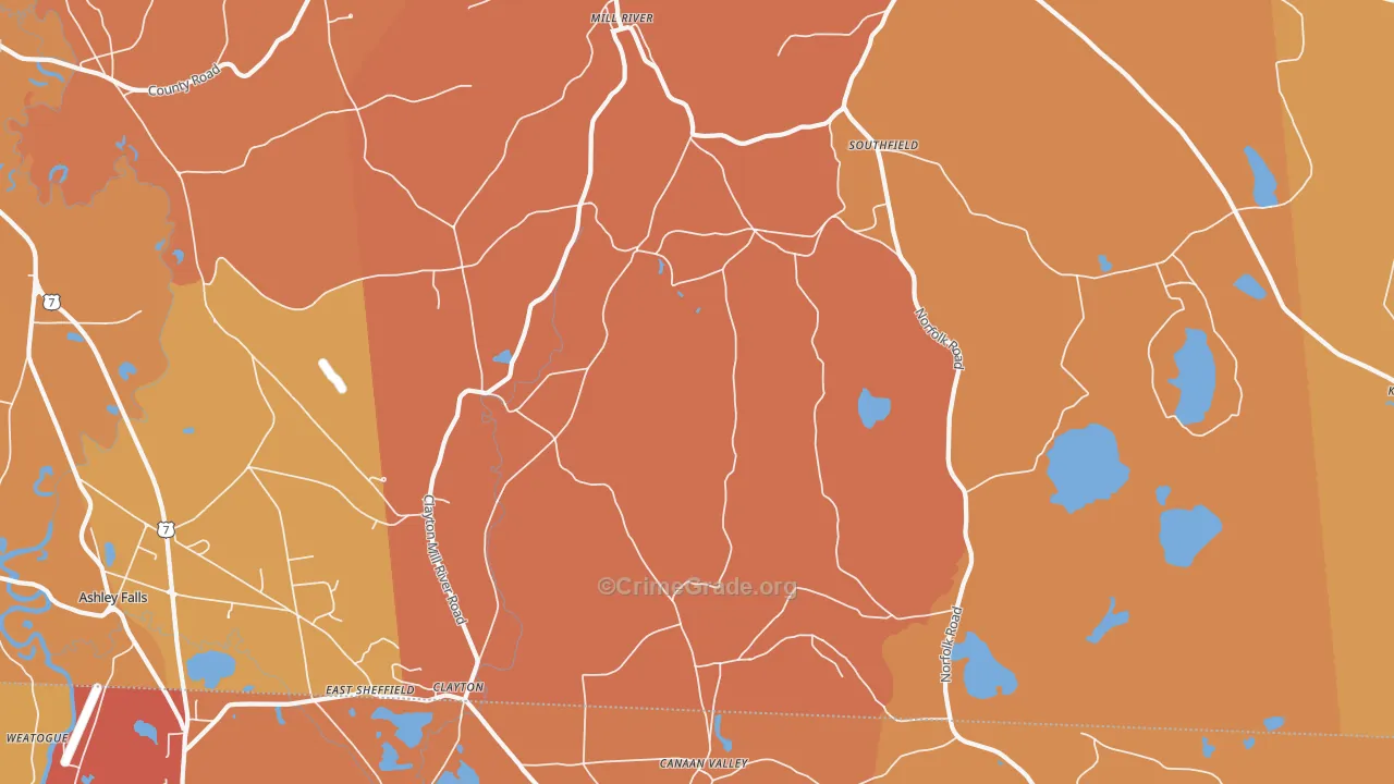 Southfield, MA Map of Murder Rates