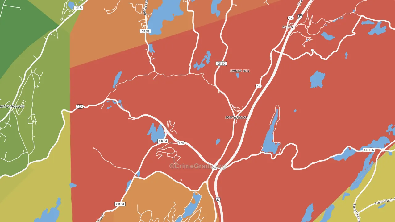 Southfields, NY Map of Murder Rates