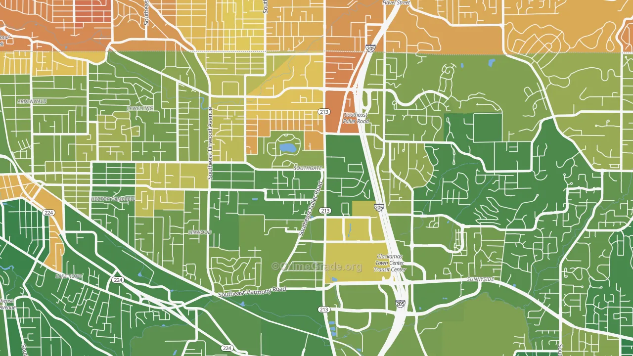 Southgate, Portland, OR Map of Murder Rates