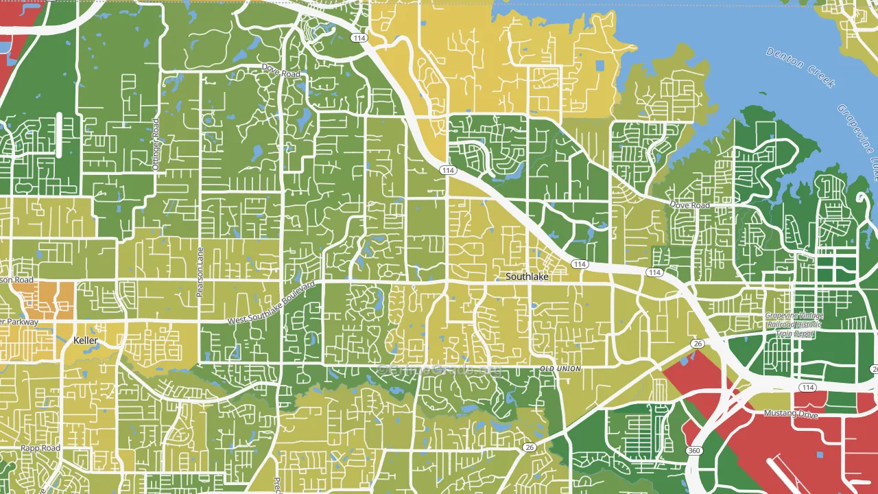 Southlake, TX Map of Murder Rates