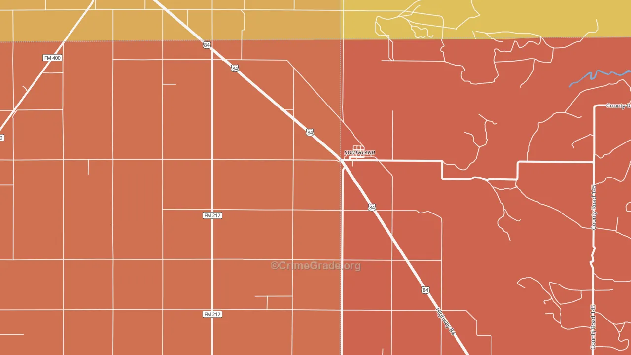Southland, TX Map of Murder Rates