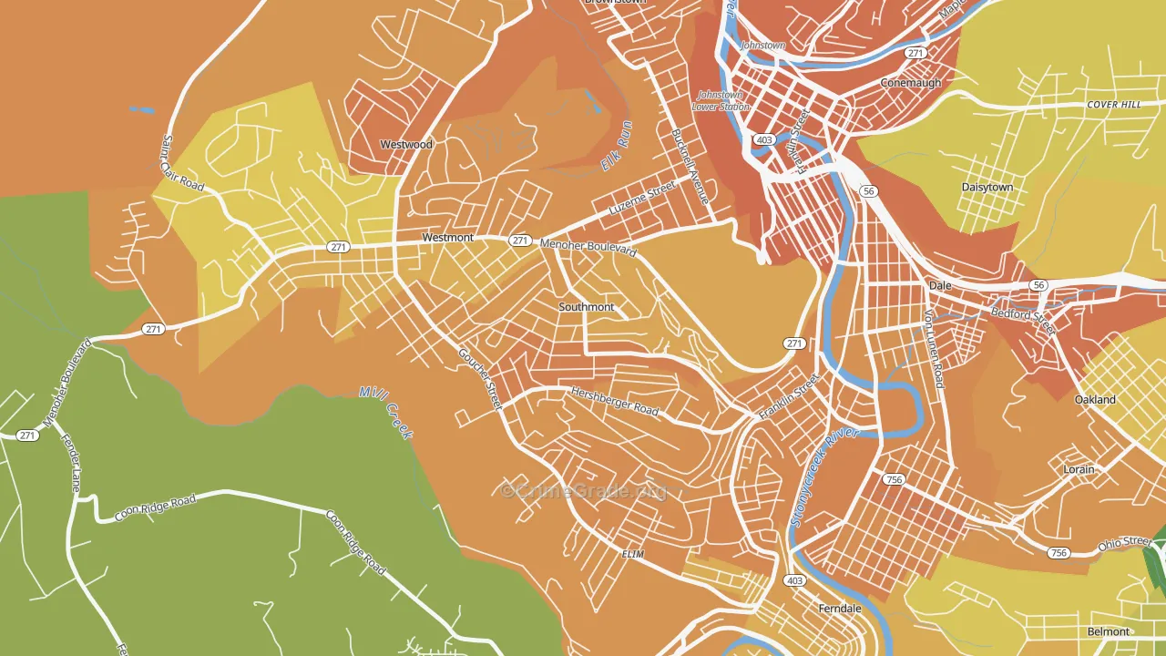 Southmont, PA Map of Murder Rates