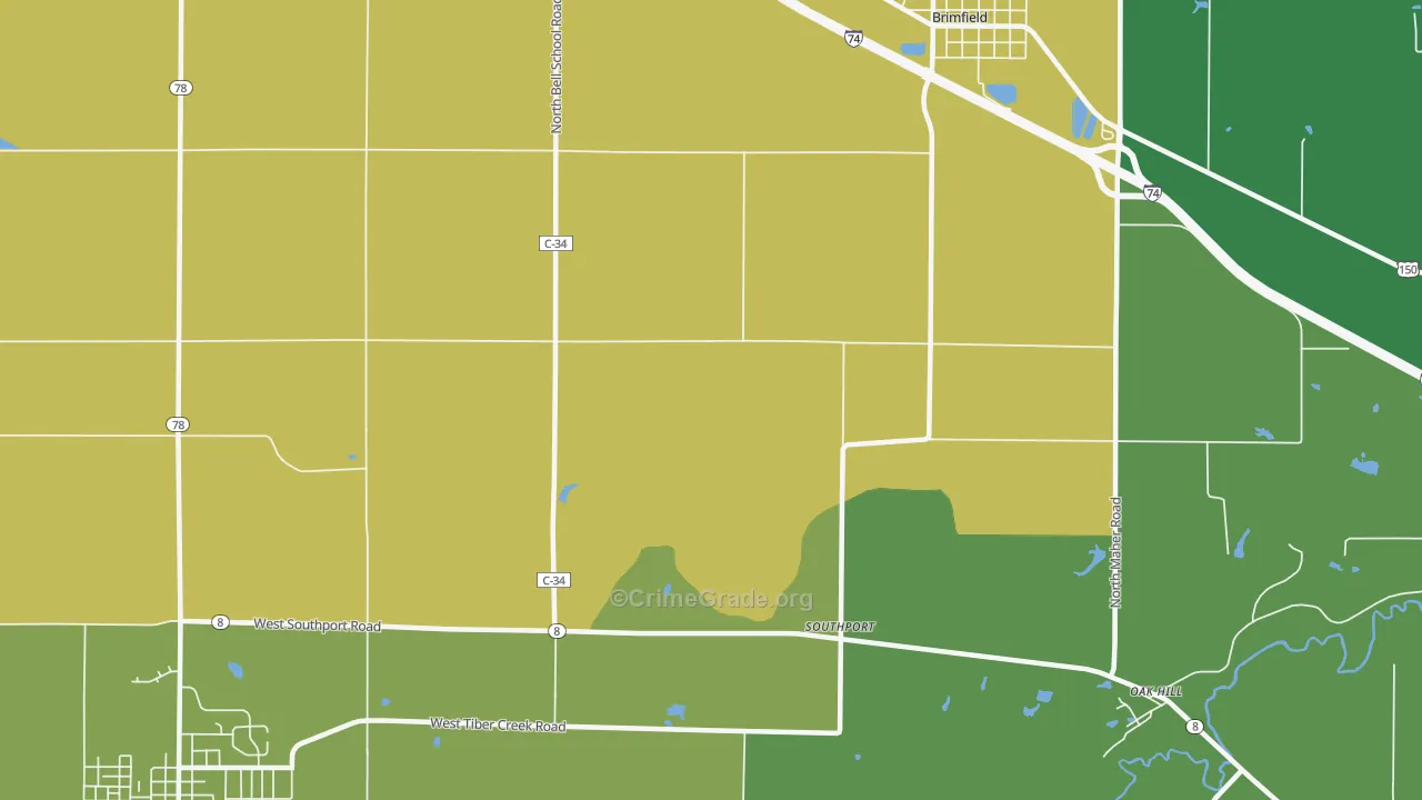 Southport, IL Map of Murder Rates