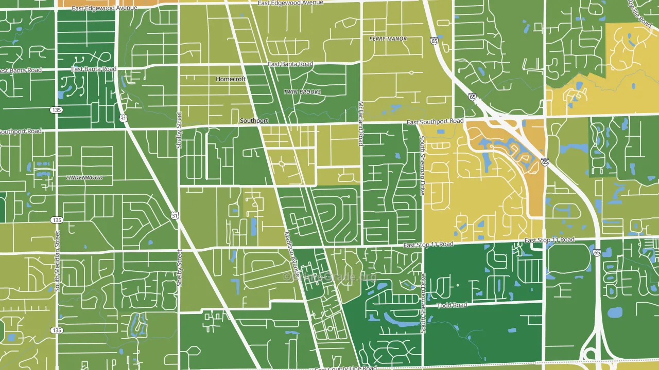 Southport, IN Map of Murder Rates