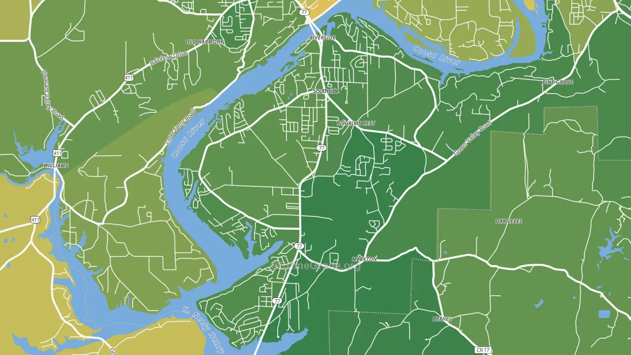 Southside, AL Map of Murder Rates