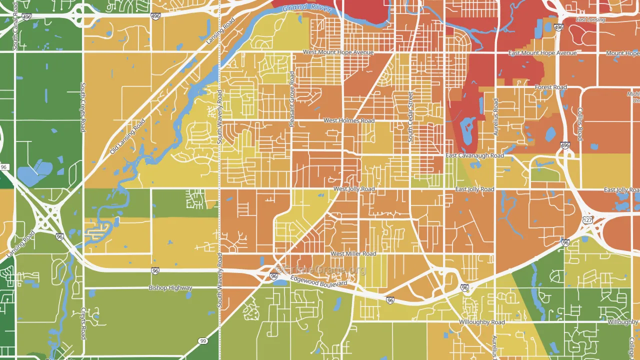 Southside, Lansing, MI Map of Murder Rates