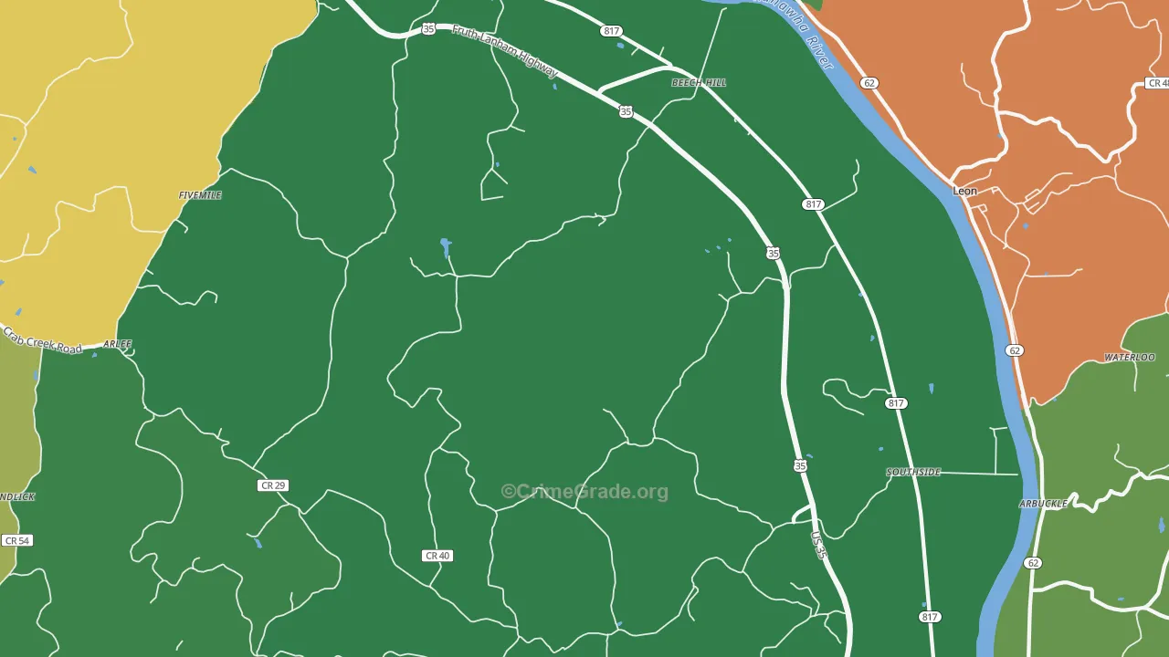 Southside, WV Map of Murder Rates