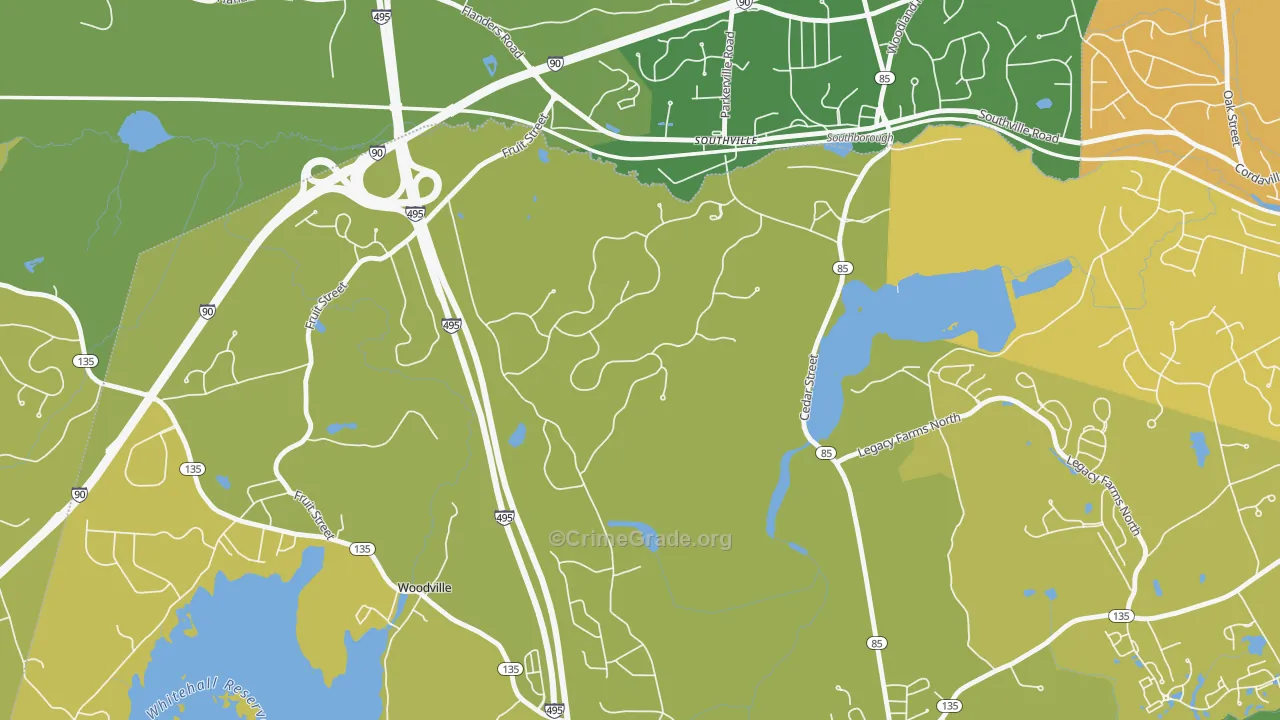 Southville, MA Map of Murder Rates