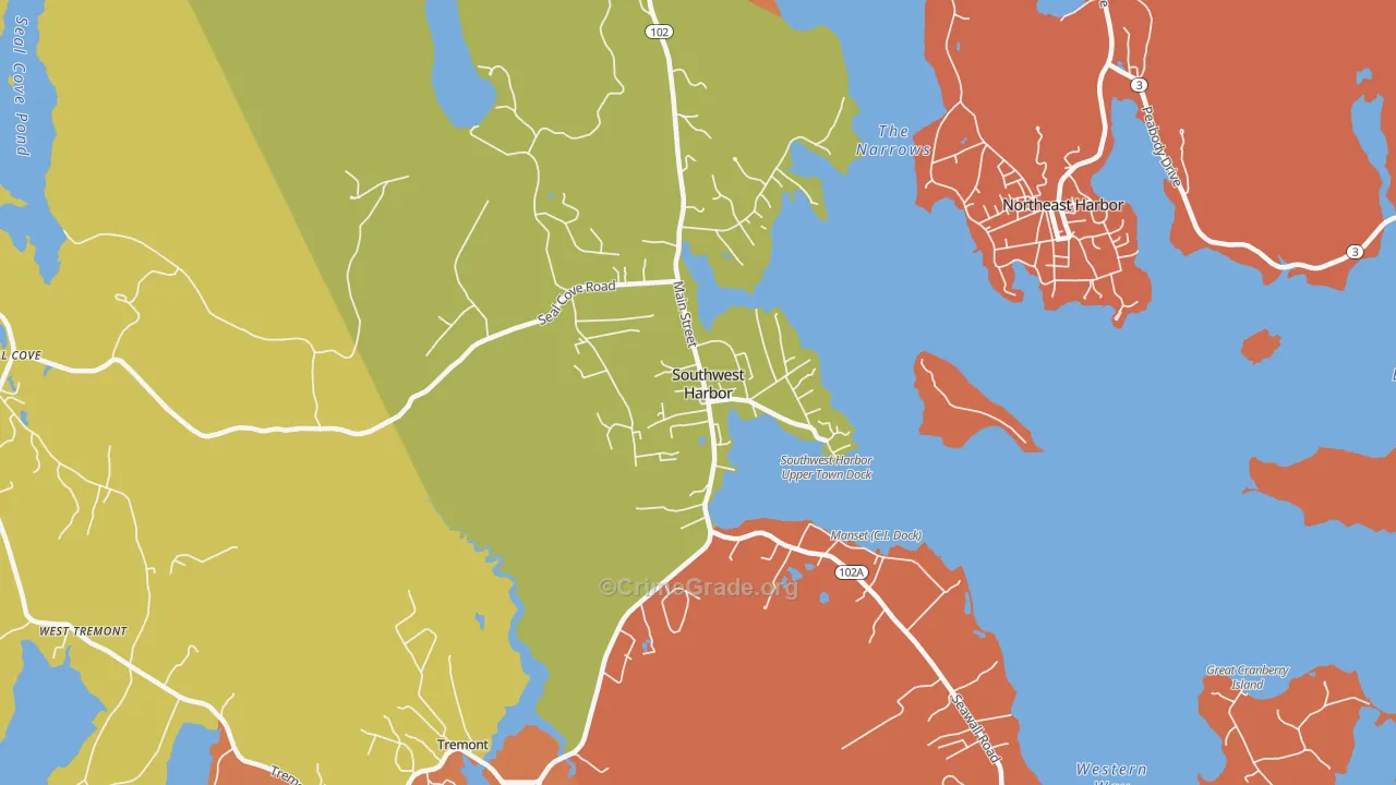 Southwest Harbor, ME Map of Murder Rates