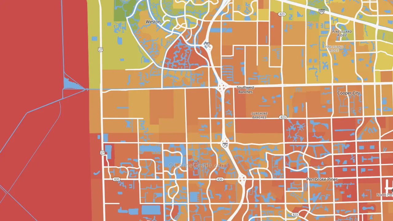 Southwest Ranches, FL Map of Murder Rates