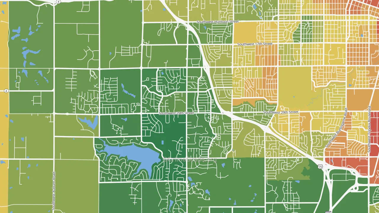 Southwest Topeka, Topeka, KS Map of Murder Rates