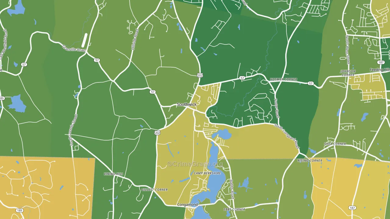 Southwick, MA Map of Murder Rates