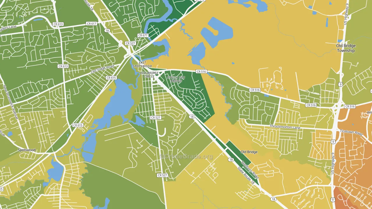 Southwood, Old Bridge, NJ Map of Murder Rates