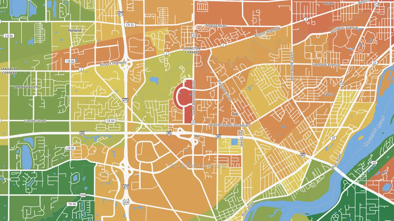 Southwyck, Toledo, OH Map of Murder Rates