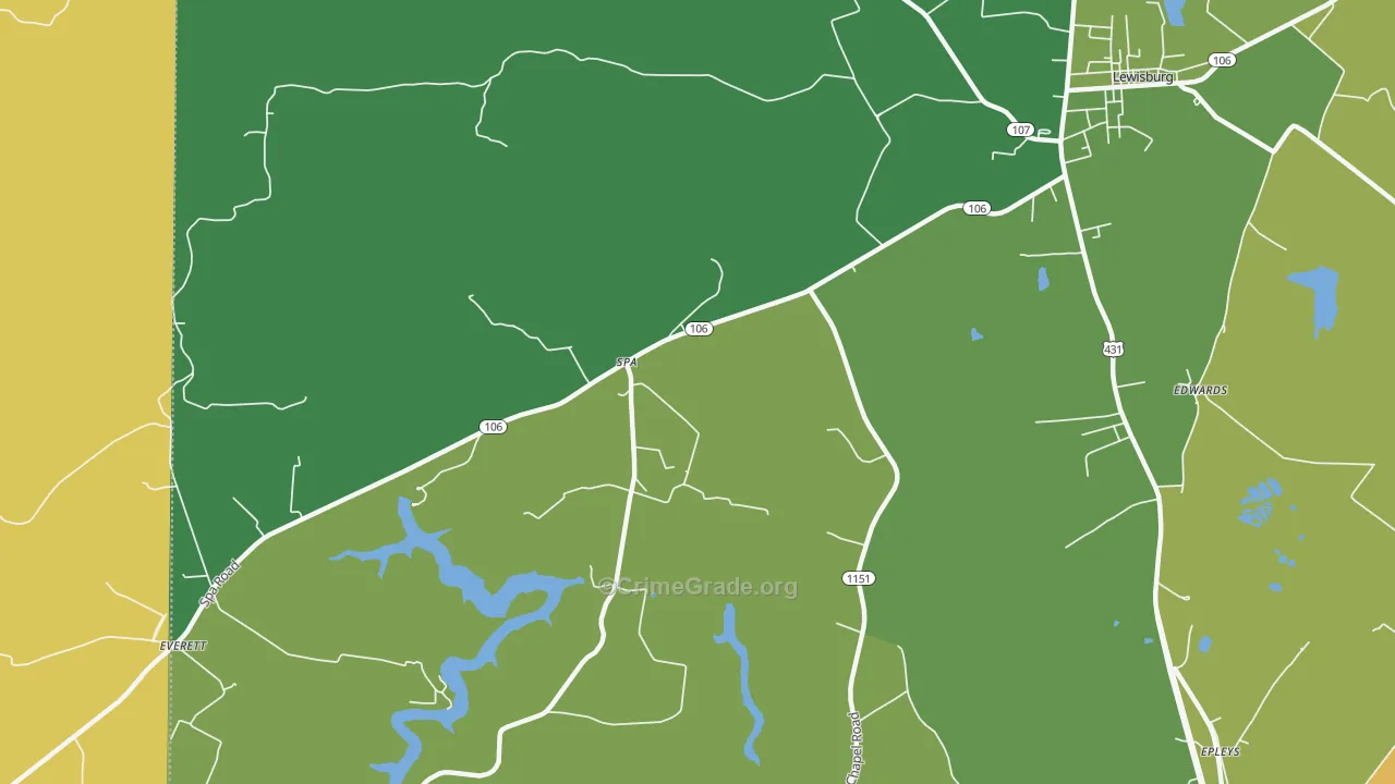 Spa, KY Map of Murder Rates