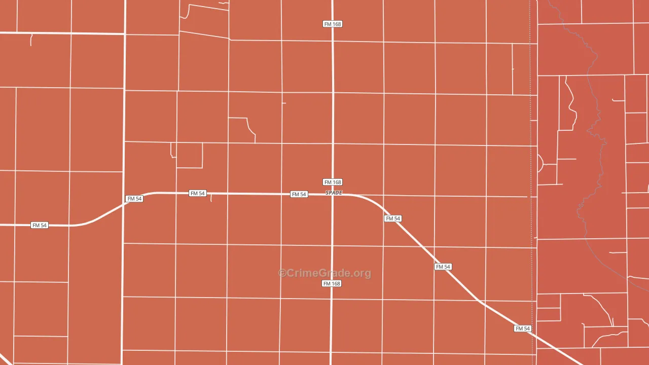 Spade, TX Map of Murder Rates