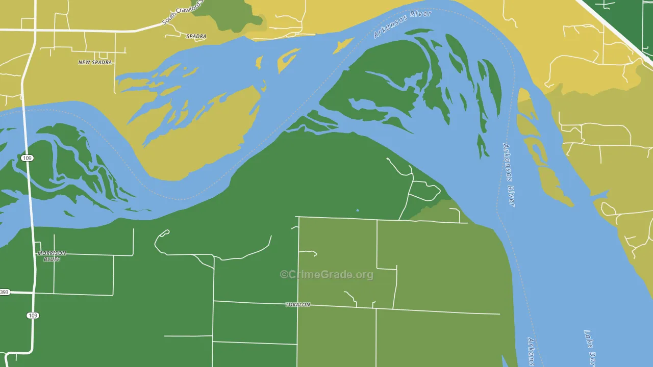 Spadra, AR Map of Murder Rates