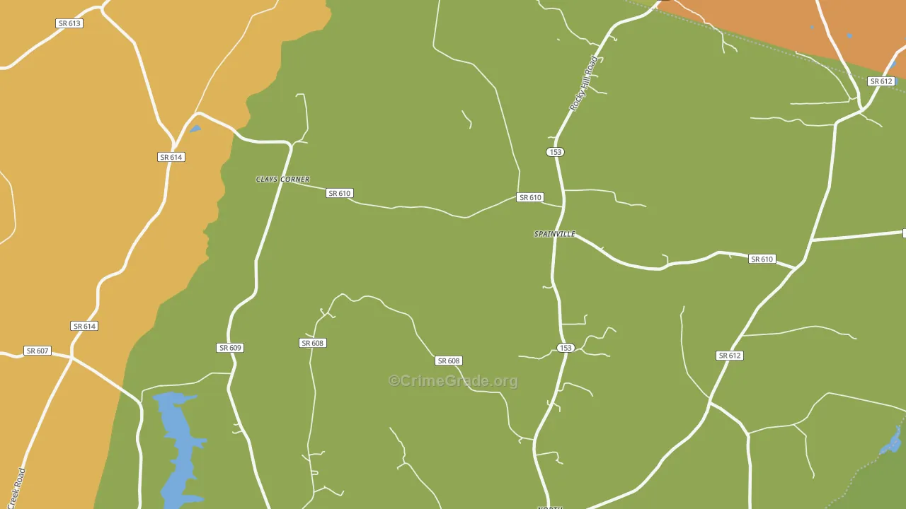 Spainville, VA Map of Murder Rates