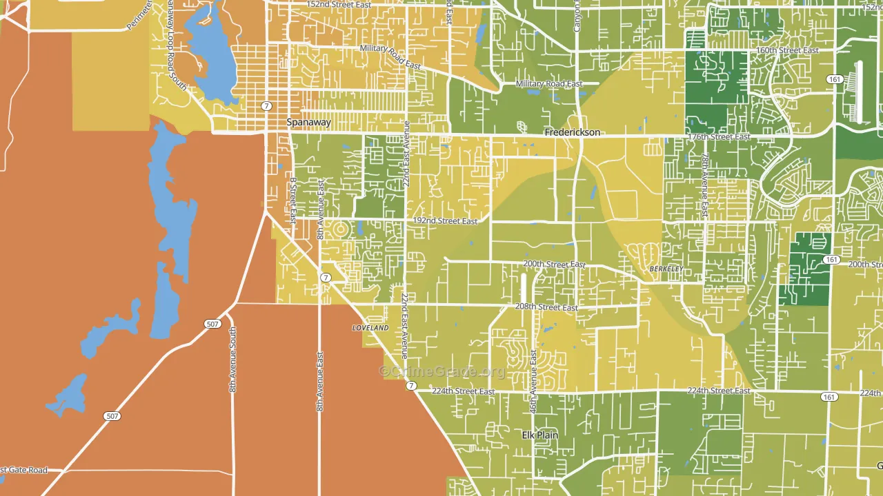 Spanaway, WA Map of Murder Rates