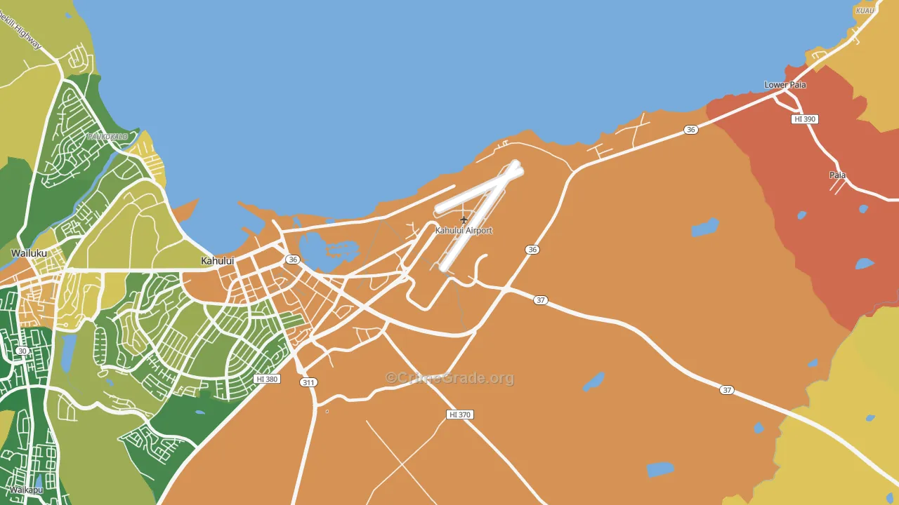 Spanish B Village, HI Map of Murder Rates