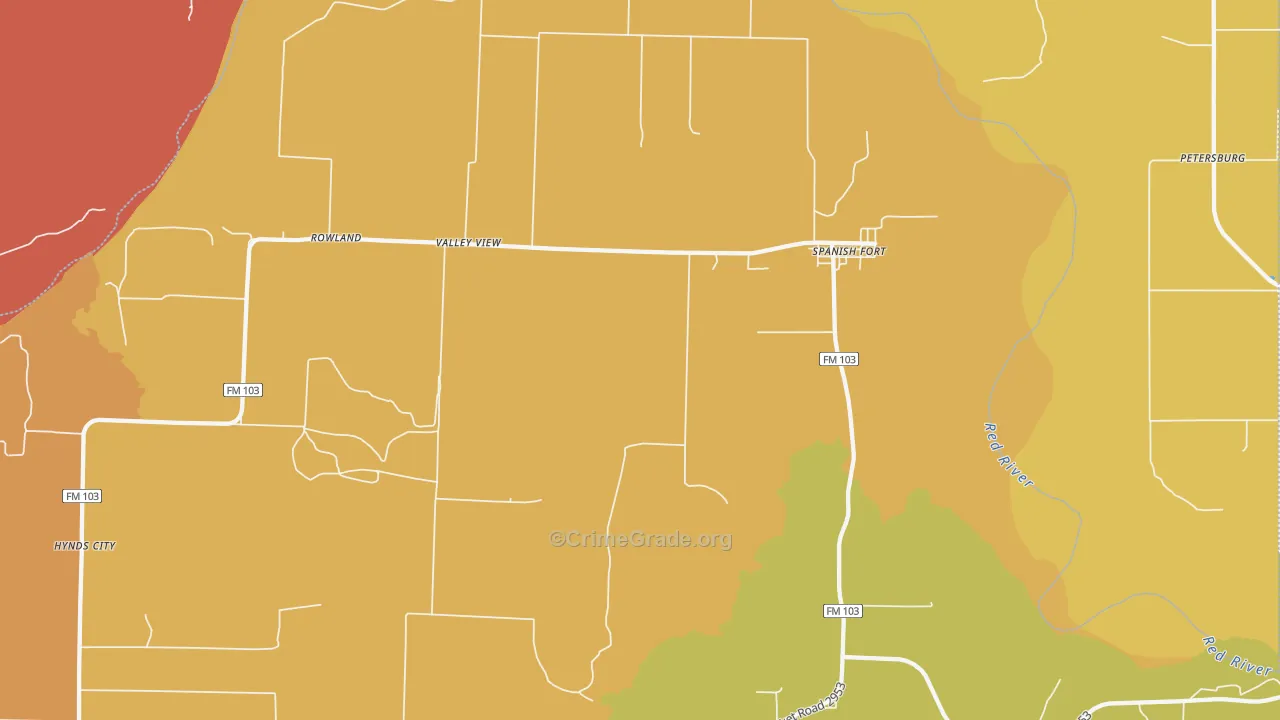 Spanish Fort, TX Map of Murder Rates
