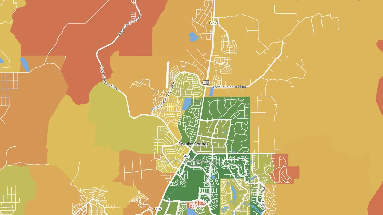 Spanish Springs, NV Map of Murder Rates