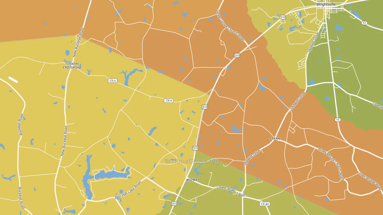 Spann, GA Map of Murder Rates