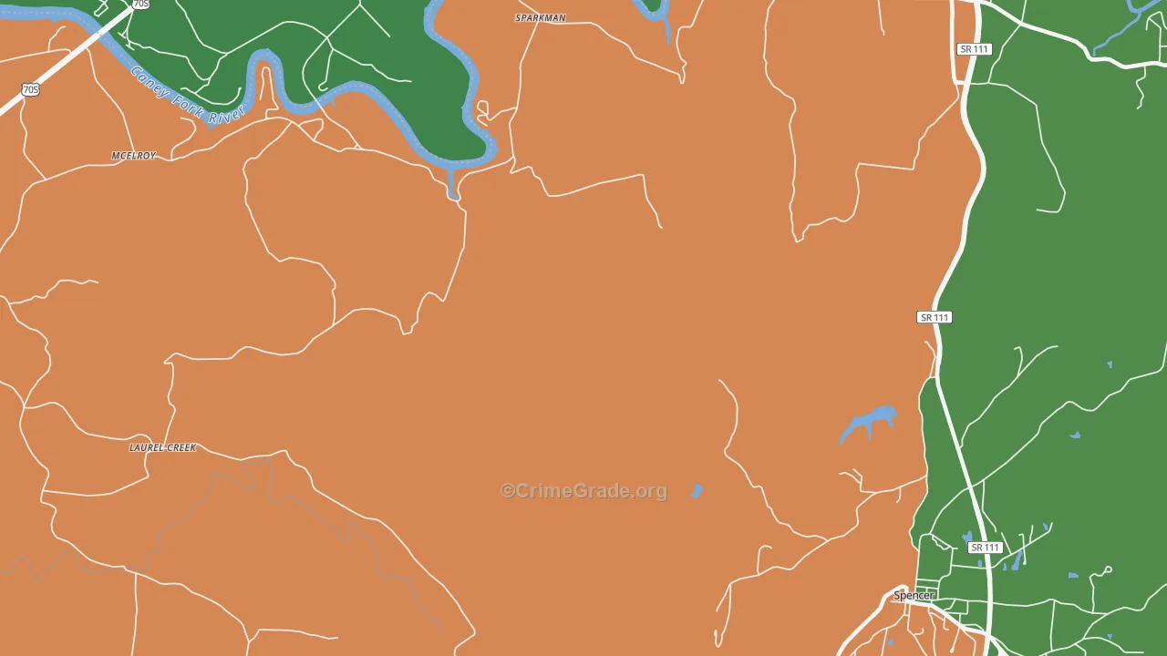 Sparkman, TN Map of Murder Rates