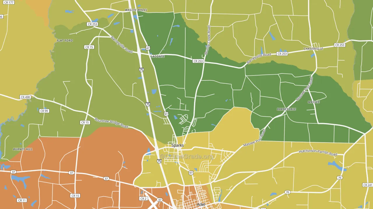 Sparks, GA Map of Murder Rates