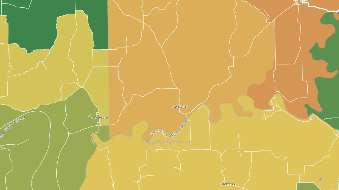 Sparksville, IN Map of Murder Rates
