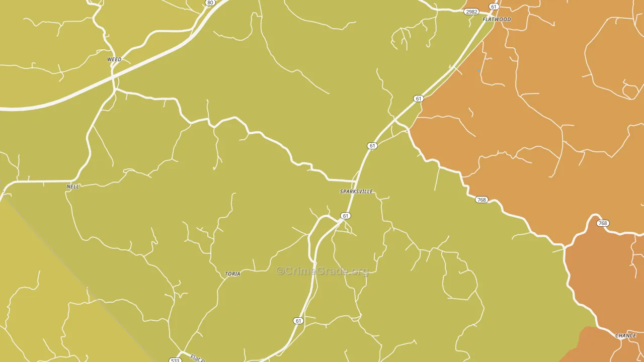 Sparksville, KY Map of Murder Rates