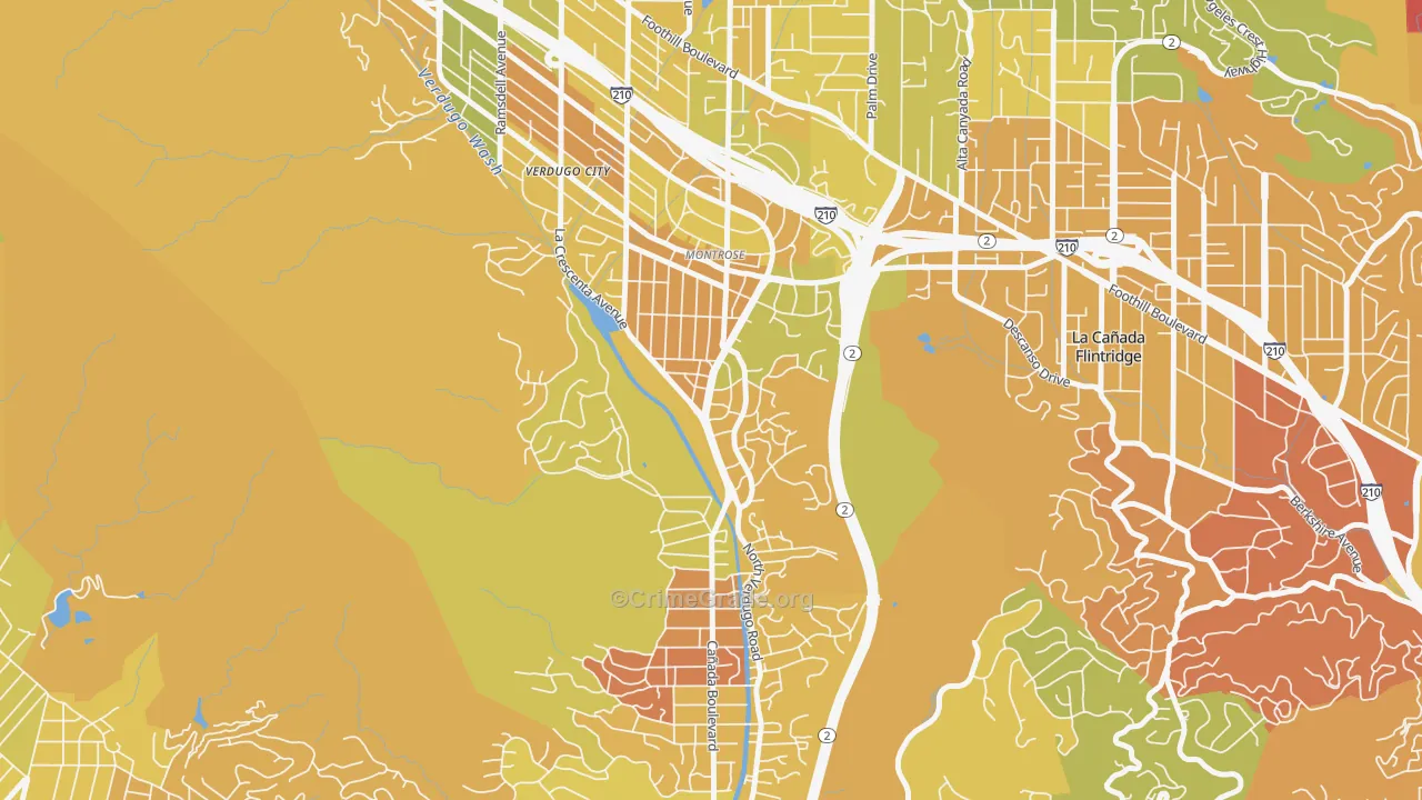 Sparr Heights, Glendale, CA Map of Murder Rates