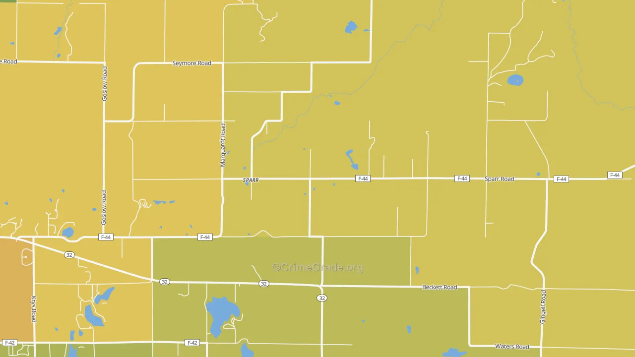 Sparr, MI Map of Murder Rates