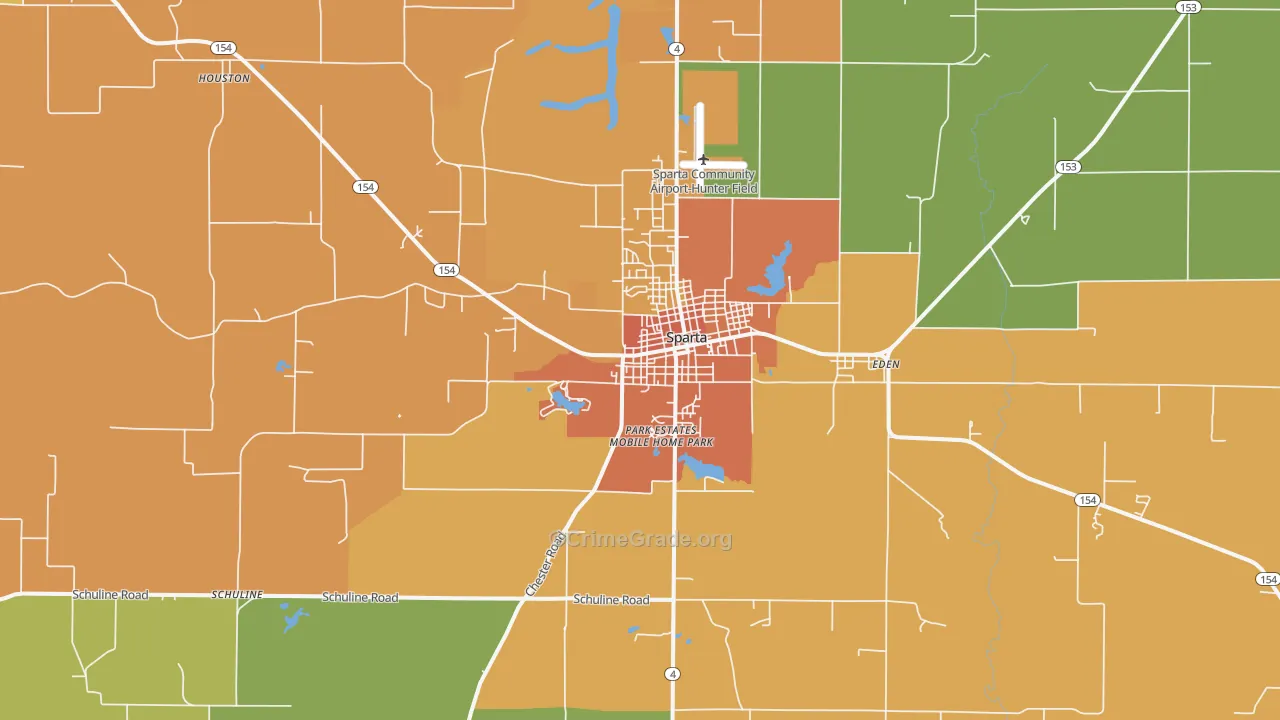 Sparta, IL Map of Murder Rates