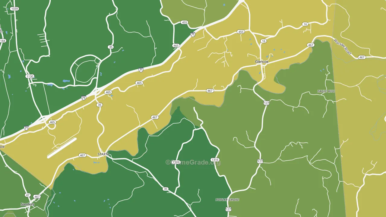Sparta, KY Map of Murder Rates