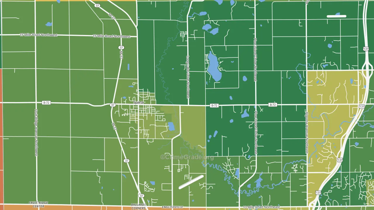 Sparta, MI Map of Murder Rates