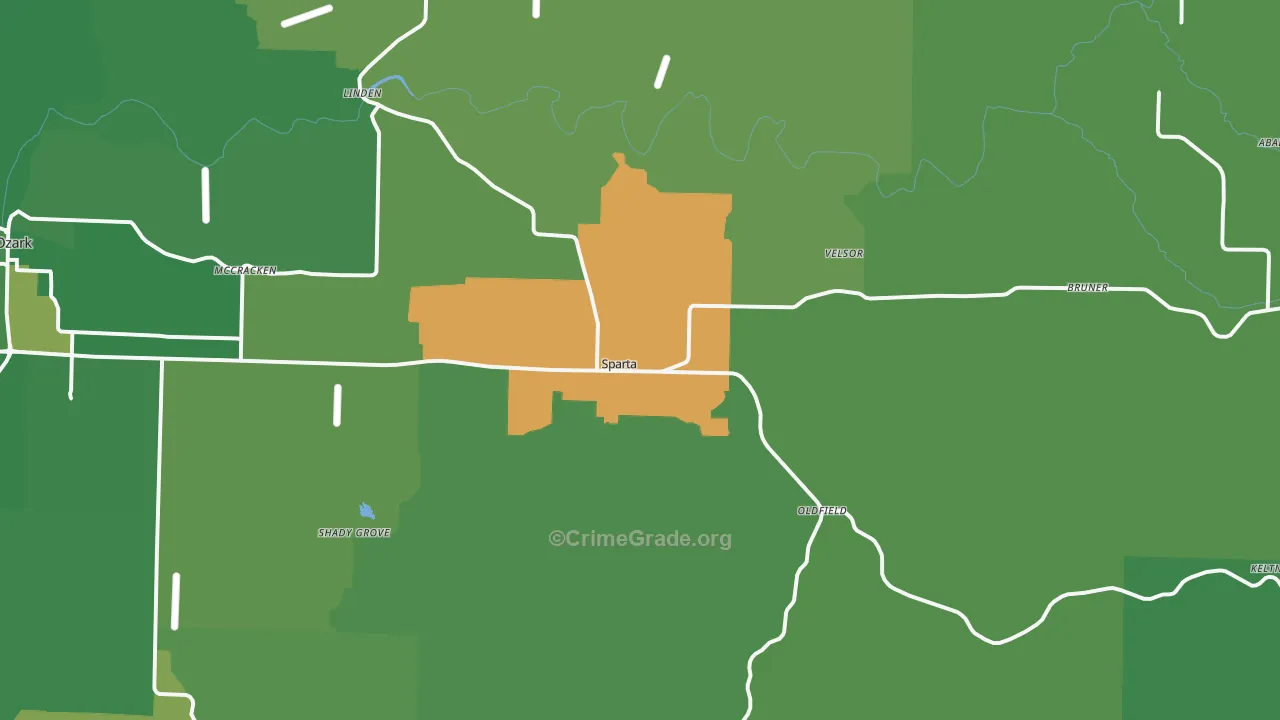 Sparta, MO Map of Murder Rates