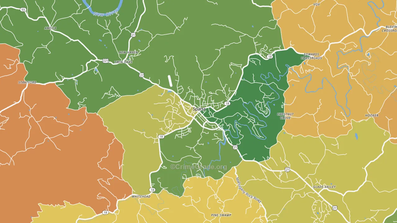 Sparta, NC Map of Murder Rates