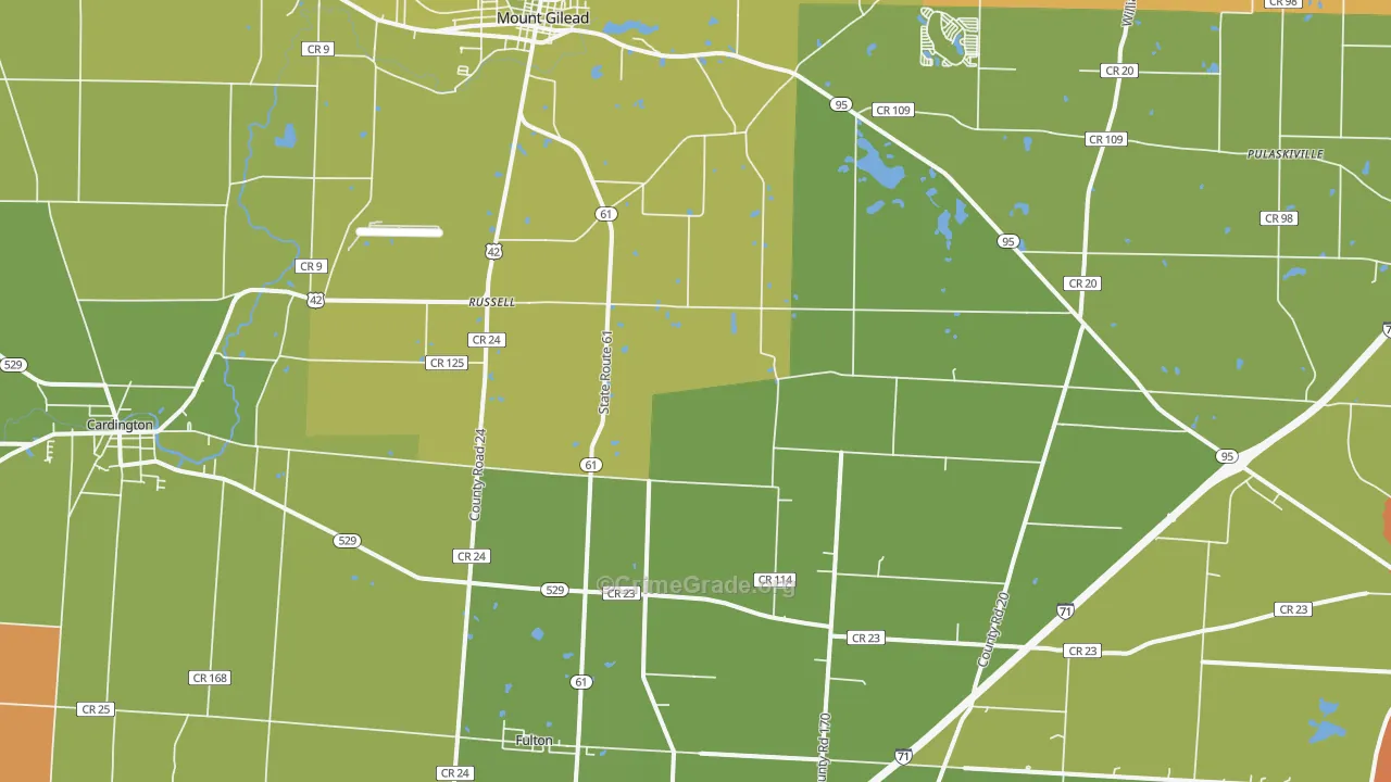Sparta, OH Map of Murder Rates