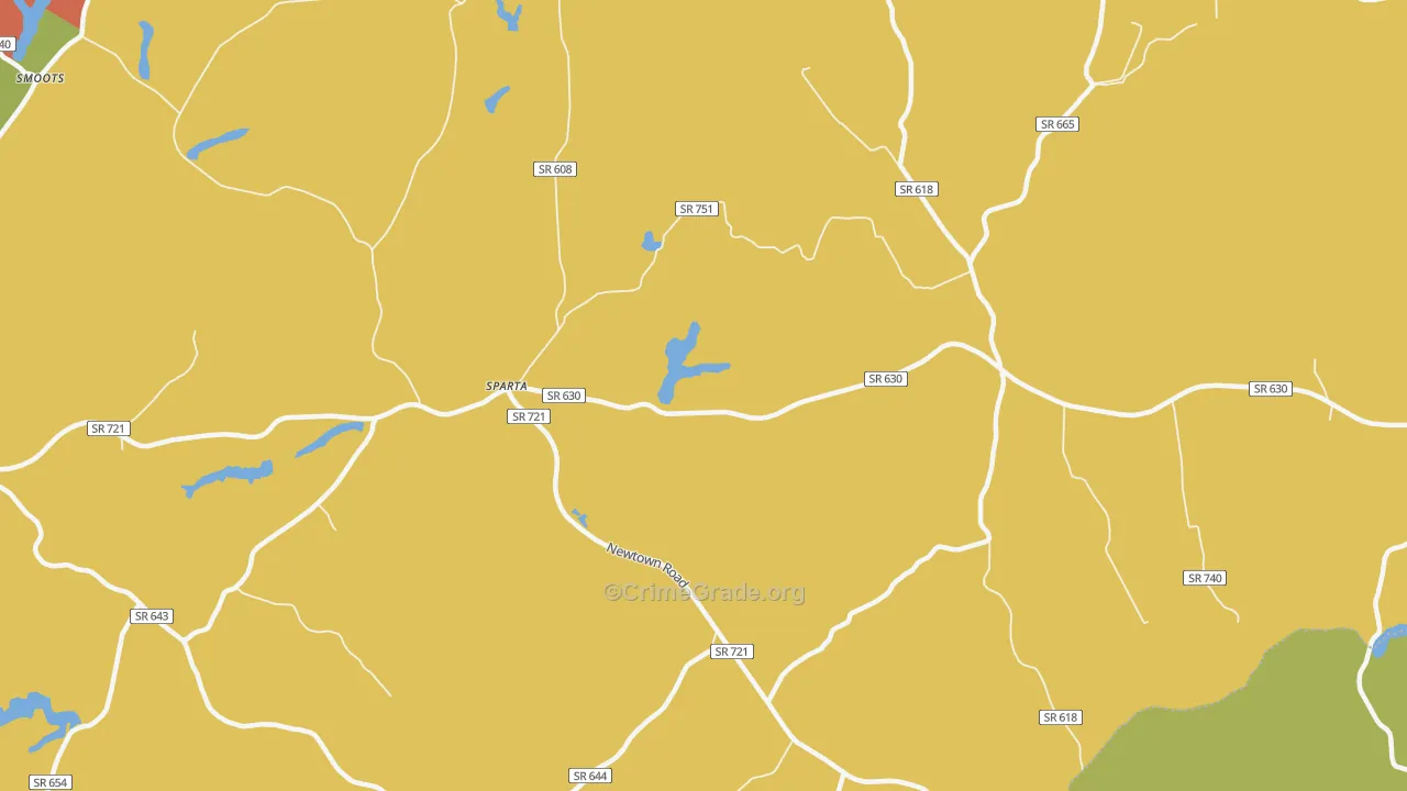 Sparta, VA Map of Murder Rates
