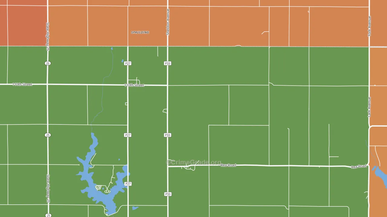 Spaulding, IA Map of Murder Rates